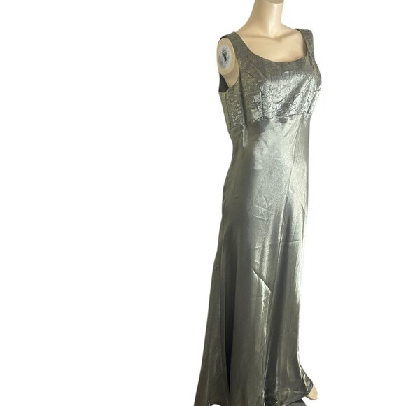 Oblique Women’s 2 Pc Formal Gown & Jacket Metallic Green Sz 14 Gala MOB - Picture 7 of 9